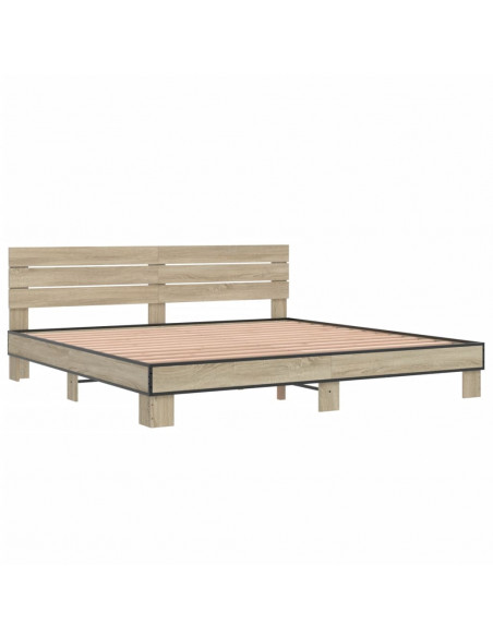 Giroletto Rovere Sonoma 180x200 cm in Legno Multistrato Metallo