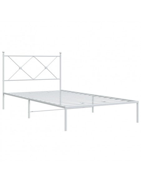 Giroletto con Testiera Metallo Bianco 107x203 cm