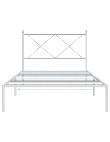 Giroletto con Testiera Metallo Bianco 107x203 cm