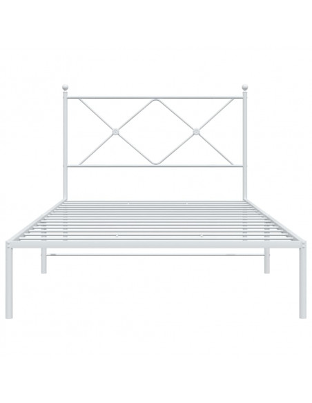 Giroletto con Testiera Metallo Bianco 107x203 cm