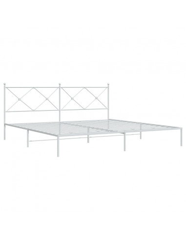 Giroletto con Testiera Metallo Bianco 200x200 cm