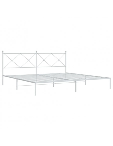 Giroletto con Testiera Metallo Bianco 200x200 cm
