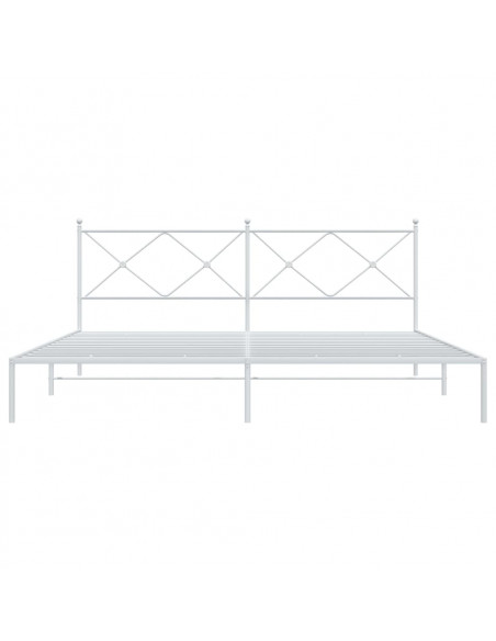 Giroletto con Testiera Metallo Bianco 200x200 cm