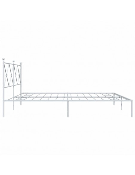 Giroletto con Testiera Metallo Bianco 200x200 cm