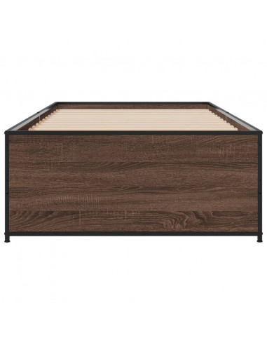 Giroletto Rovere Marrone 90x200 cm Legno Multistrato e Metallo