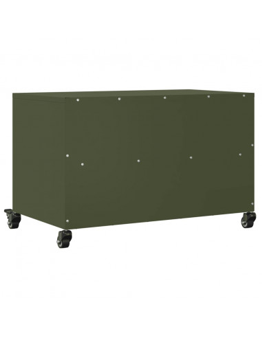 Mobile TV Verde Oliva 68x39x43,5cm in Acciaio Laminato a Freddo