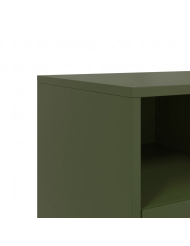 Mobile TV Verde Oliva 68x39x43,5cm in Acciaio Laminato a Freddo