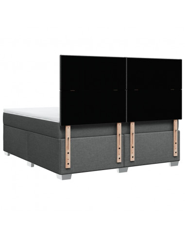 Giroletto a Molle con Materasso Grigio Scuro 180x200 cm Tessuto