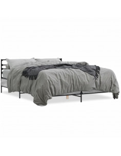 Giroletto Grigio Sonoma 160x200 cm in Legno Multistrato Metallo 2