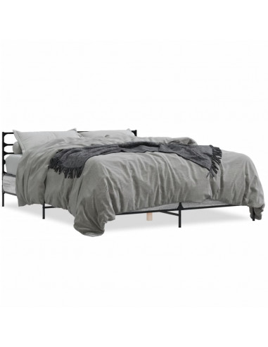 Giroletto Grigio Sonoma 160x200 cm in Legno Multistrato Metallo