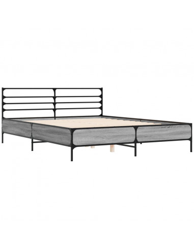 Giroletto Grigio Sonoma 160x200 cm in Legno Multistrato Metallo