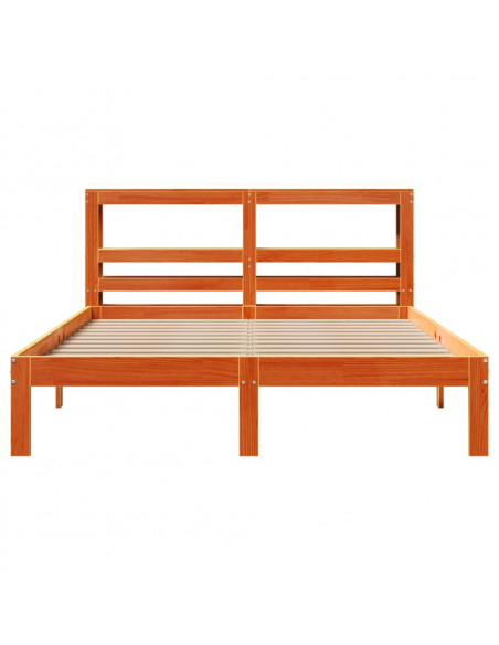 Letto senza Materasso Marrone Cera 135x190 cm in Legno di Pino