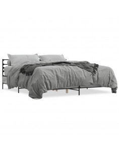 Giroletto Grigio Sonoma 180x200 cm in Legno Multistrato Metallo 2