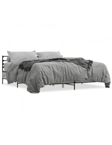 Giroletto Grigio Sonoma 180x200 cm in Legno Multistrato Metallo