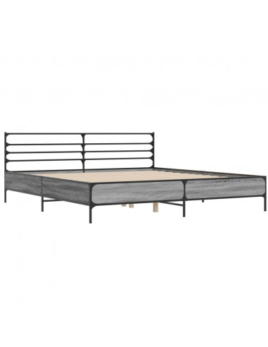 Giroletto Grigio Sonoma 180x200 cm in Legno Multistrato Metallo