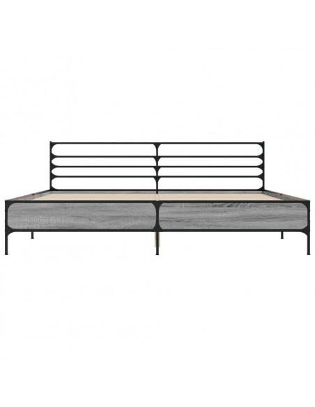 Giroletto Grigio Sonoma 180x200 cm in Legno Multistrato Metallo