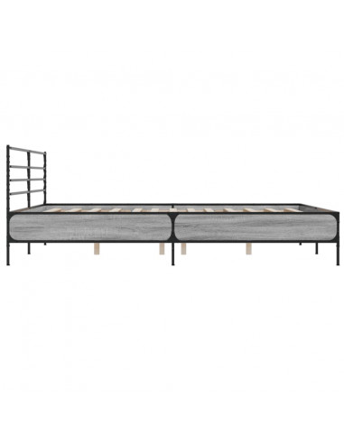 Giroletto Grigio Sonoma 180x200 cm in Legno Multistrato Metallo