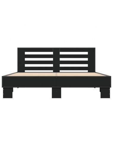 Giroletto Nero 150x200 cm in Legno Multistrato e Metallo