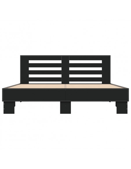 Giroletto Nero 150x200 cm in Legno Multistrato e Metallo