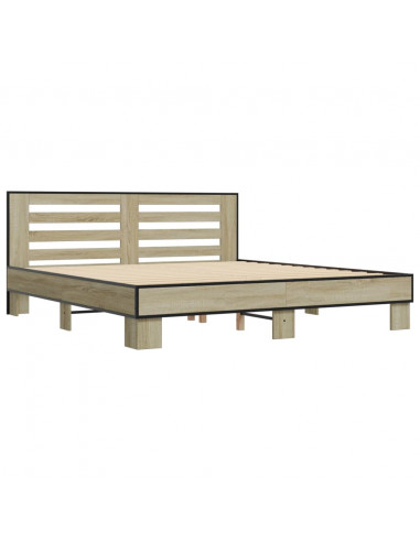 Giroletto Rovere Sonoma 200x200 cm Legno Multistrato e Metallo