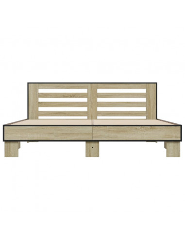 Giroletto Rovere Sonoma 200x200 cm Legno Multistrato e Metallo