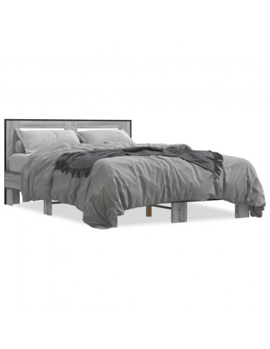 Giroletto Grigio Sonoma 135x190 cm in Legno Multistrato Metallo