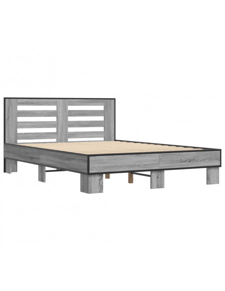 Giroletto Grigio Sonoma 135x190 cm in Legno Multistrato Metallo