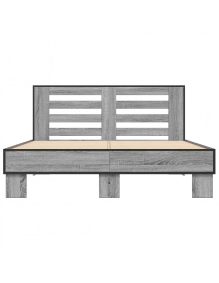 Giroletto Grigio Sonoma 135x190 cm in Legno Multistrato Metallo