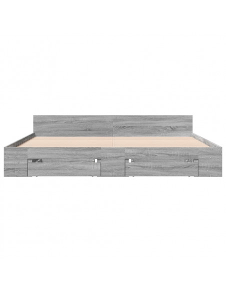 Giroletto Cassetti Grigio Sonoma 180x200 cm Legno Multistrato