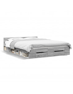 Giroletto Cassetti Grigio Sonoma 140x200 cm Legno Multistrato 2