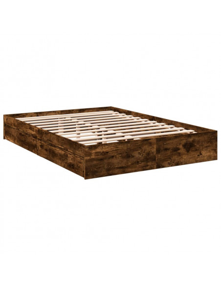 Giroletto con Cassetti Rovere Fumo 150x200 cm Legno Multistrato