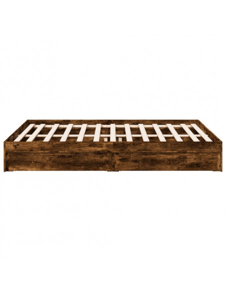 Giroletto con Cassetti Rovere Fumo 150x200 cm Legno Multistrato