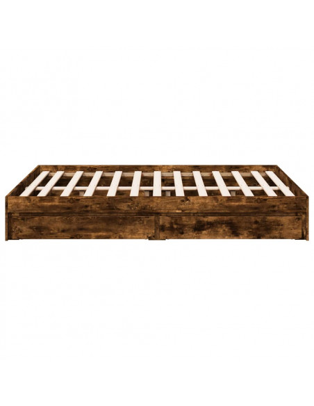 Giroletto con Cassetti Rovere Fumo 140x200 cm Legno Multistrato