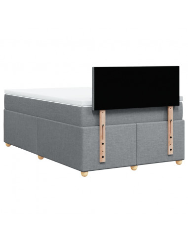 Giroletto a Molle con Materasso Grigio Chiaro 120x200cm Tessuto