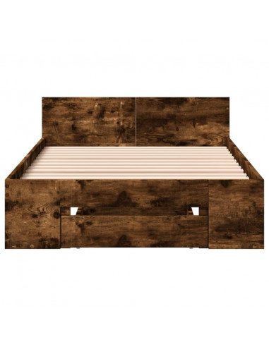 Giroletto con Cassetto Rovere Fumo 90x200 cm Legno Multistrato