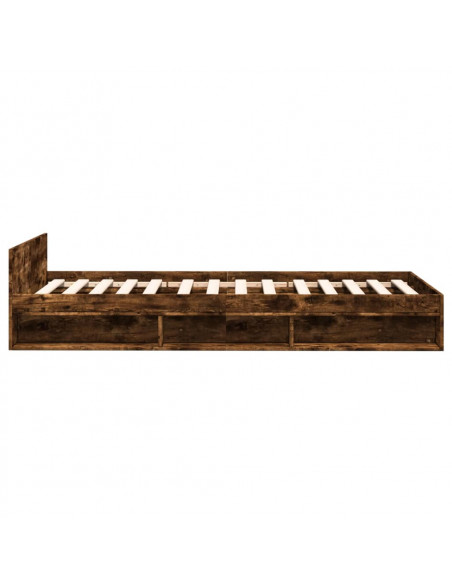 Giroletto con Cassetto Rovere Fumo 90x200 cm Legno Multistrato