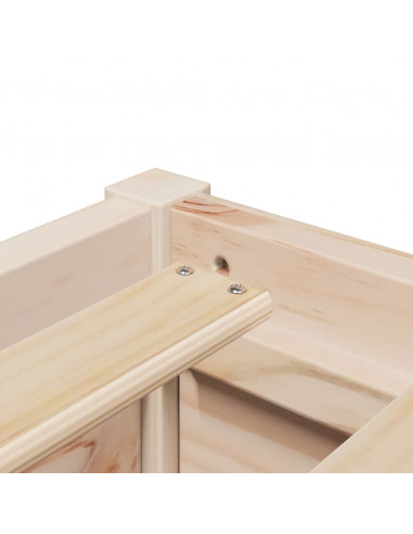 Letto con Materasso 160x200 cm in Legno Massello di Pino