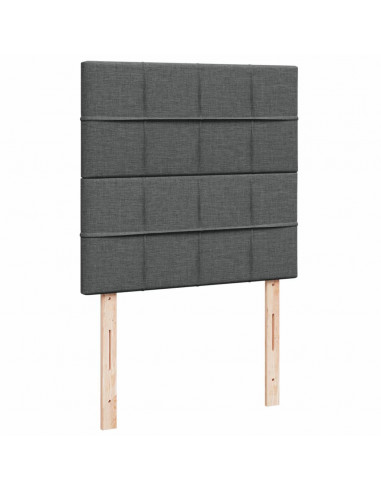 Giroletto a Molle con Materasso Grigio Scuro 100x200 cm Tessuto