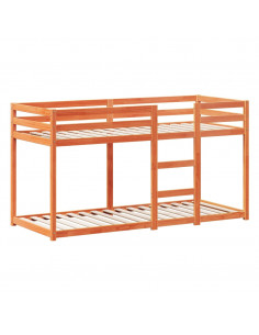 Letto a Castello con Tetto Cera 80x200 cm Legno Massello Pino 2