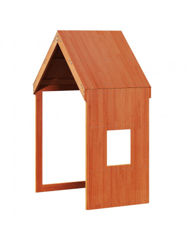 Letto a Castello con Tetto Cera 80x200 cm Legno Massello Pino