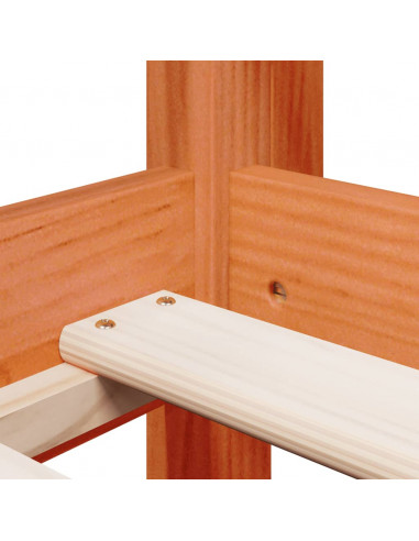 Letto a Soppalco con Tetto Marrone Cera 90x200 cm Legno di Pino