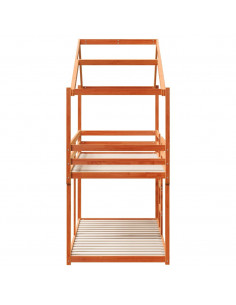 Letto a Castello con Tetto Cera 90x200 cm Legno Massello Pino 2