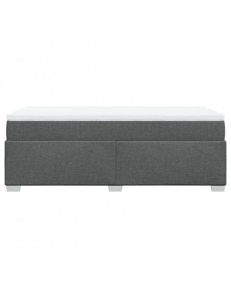 Giroletto a Molle con Materasso Grigio Scuro 90x190 cm Tessuto