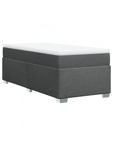 Giroletto a Molle con Materasso Grigio Scuro 90x190 cm Tessuto