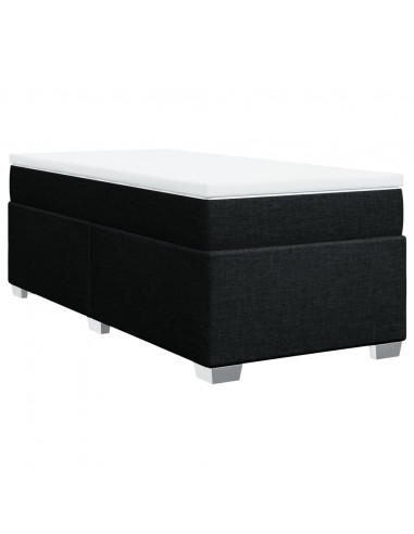Giroletto a Molle con Materasso Nero 100x200 cm in Tessuto