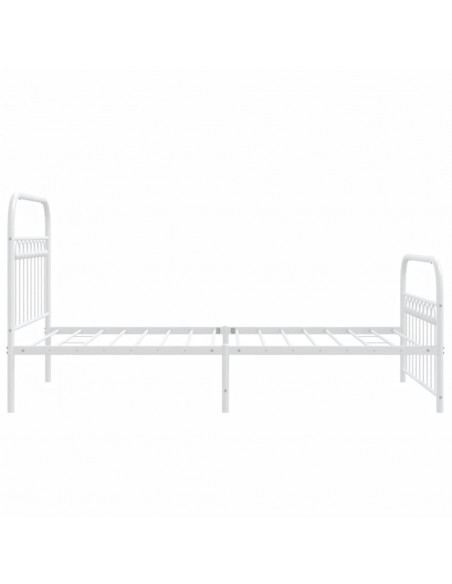 Giroletto con Testiera e Pediera Metallo Bianco 100x200 cm