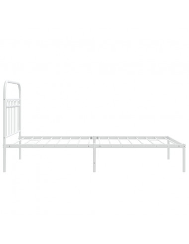 Giroletto con Testiera Metallo Bianco 100x190 cm