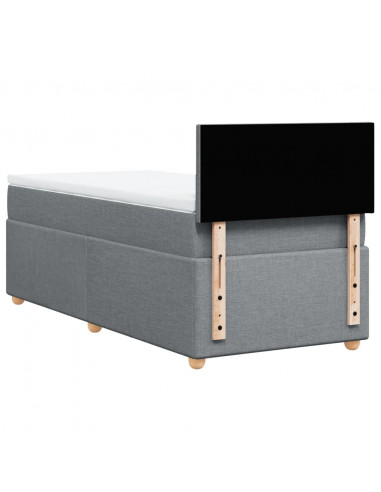 Giroletto a Molle con Materasso Grigio Chiaro100x200 cm Tessuto