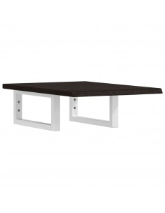 Ripiano a Parete per Lavabo in Acciaio e Massello di Rovere 2