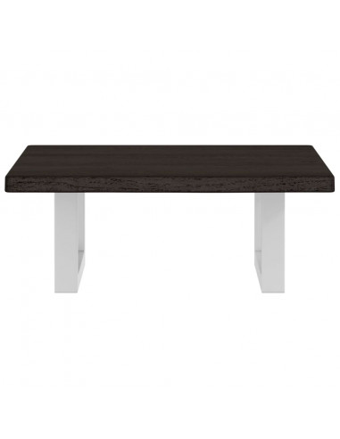 Ripiano a Parete per Lavabo in Acciaio e Massello di Rovere